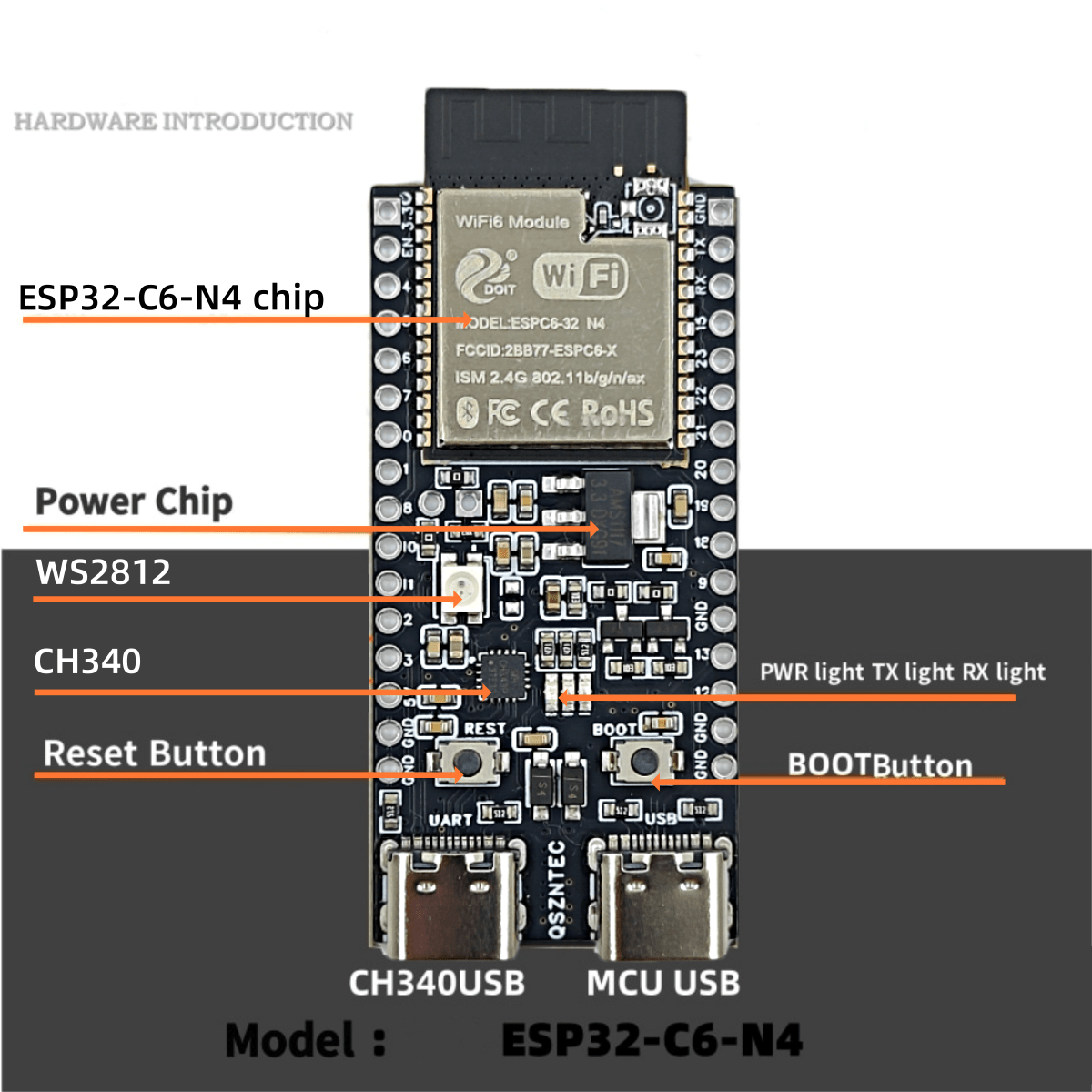 บอร์ด ESP32-C6-DevKitC-1 ชิปปร - Espressif Esp32 บทวิจารณ์และราคา