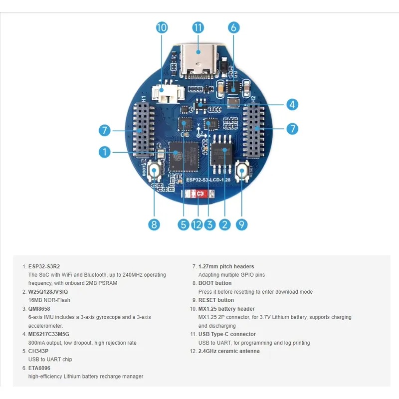 บอร์ดพัฒนา ESP32-S3 LCD หน้าจอ - Esp32 S3 บทวิจารณ์และราคา